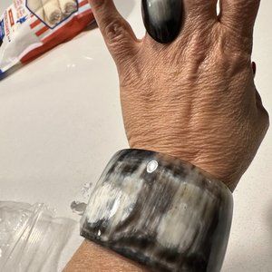 Unique Cuff Bracelet and Matching Ring (sz 7)